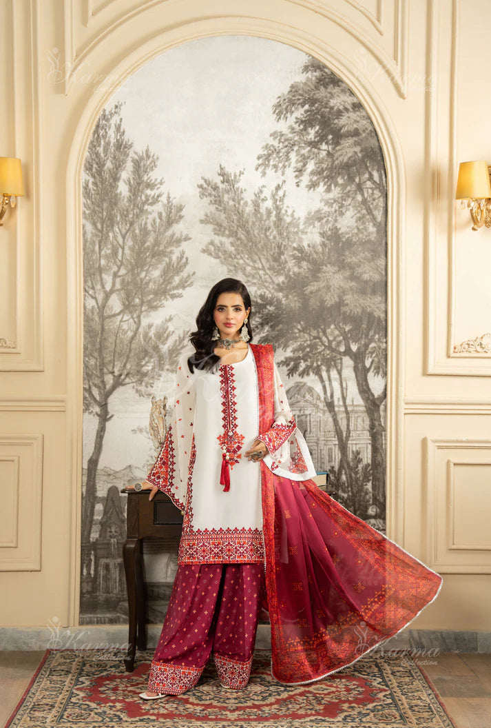 Karma's Roohi Crimson Red Luxury Dress