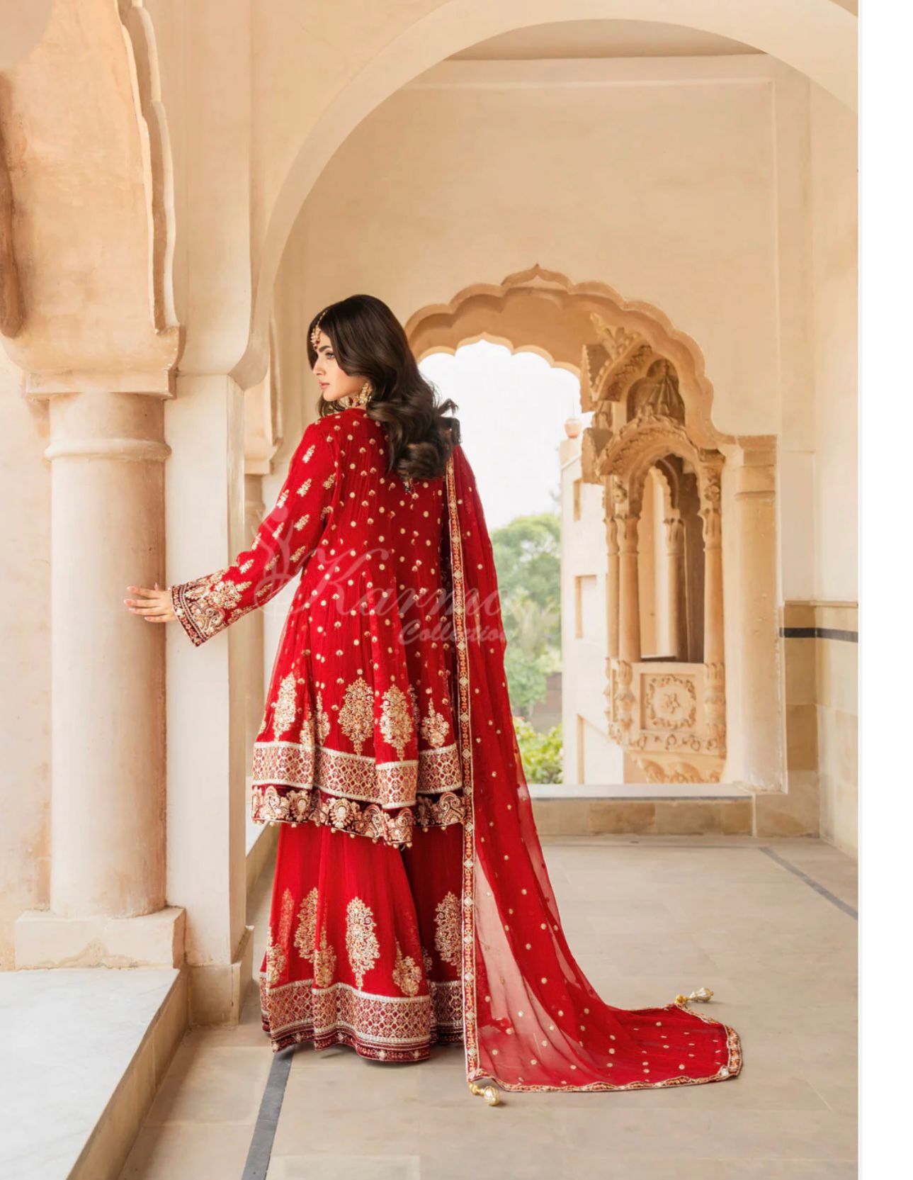 Crinkle Chiffon Kali Frock with Tilla