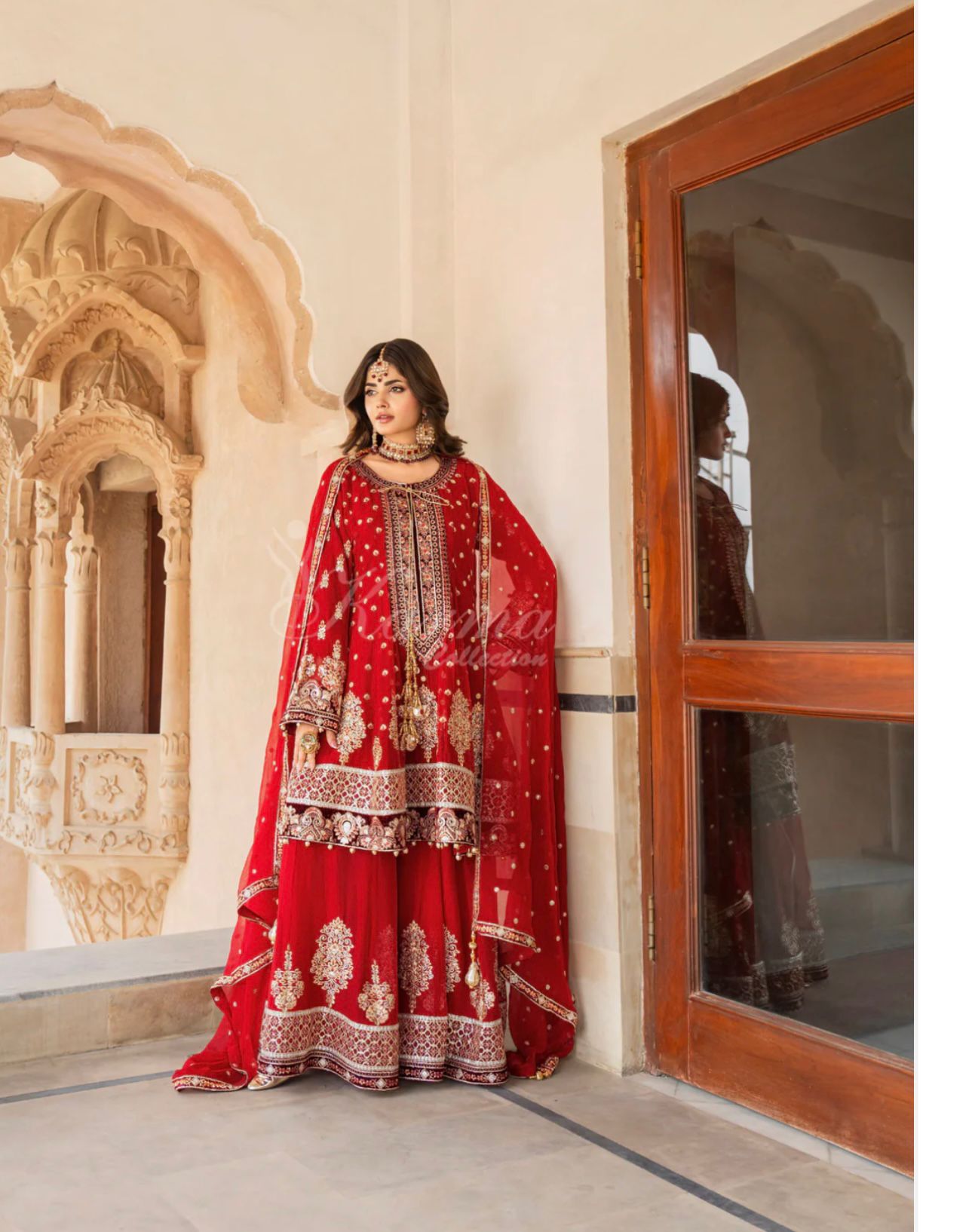 Crinkle Chiffon Kali Frock with Tilla