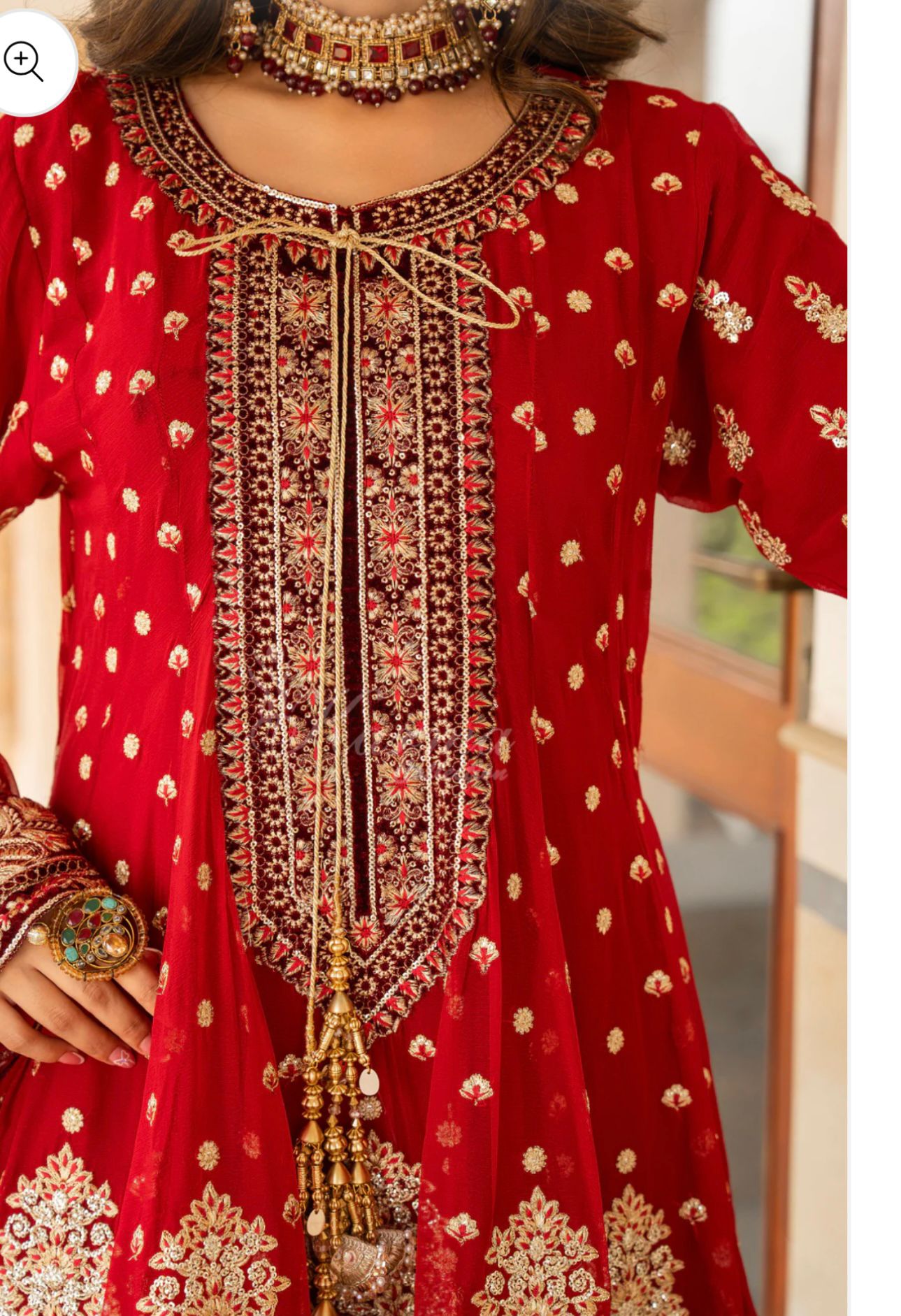 Crinkle Chiffon Kali Frock with Tilla