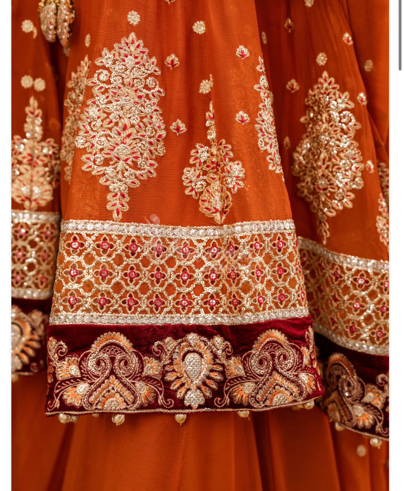 Crinkle Chiffon Kali Frock with Tilla