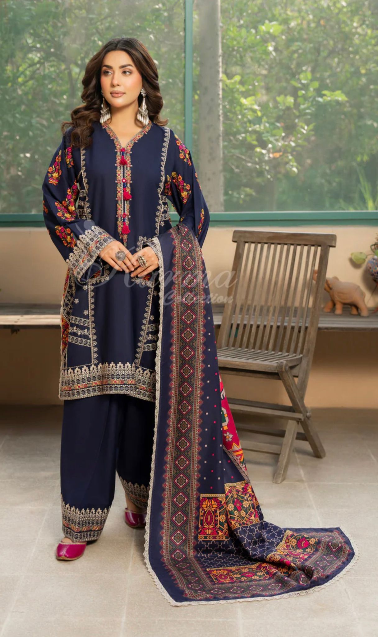 KARMA'S NIGAR PEACOCK BLUE